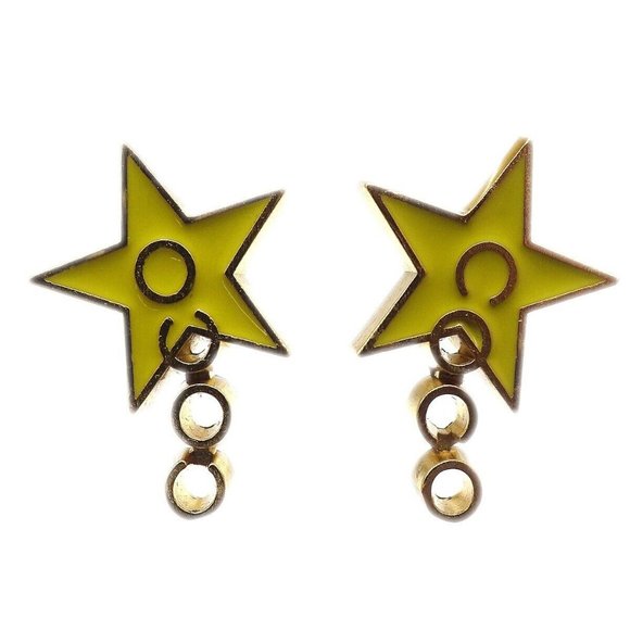 Chanel Star Charm Piercing Earrings Gold-plated 01P Accessories - Picture 1 of 5